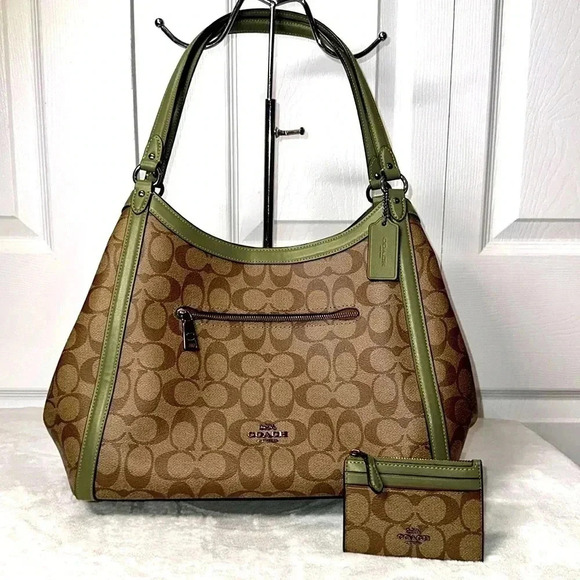 Coach Handbags - Coach Green Kristy Canvas Bag & wallet